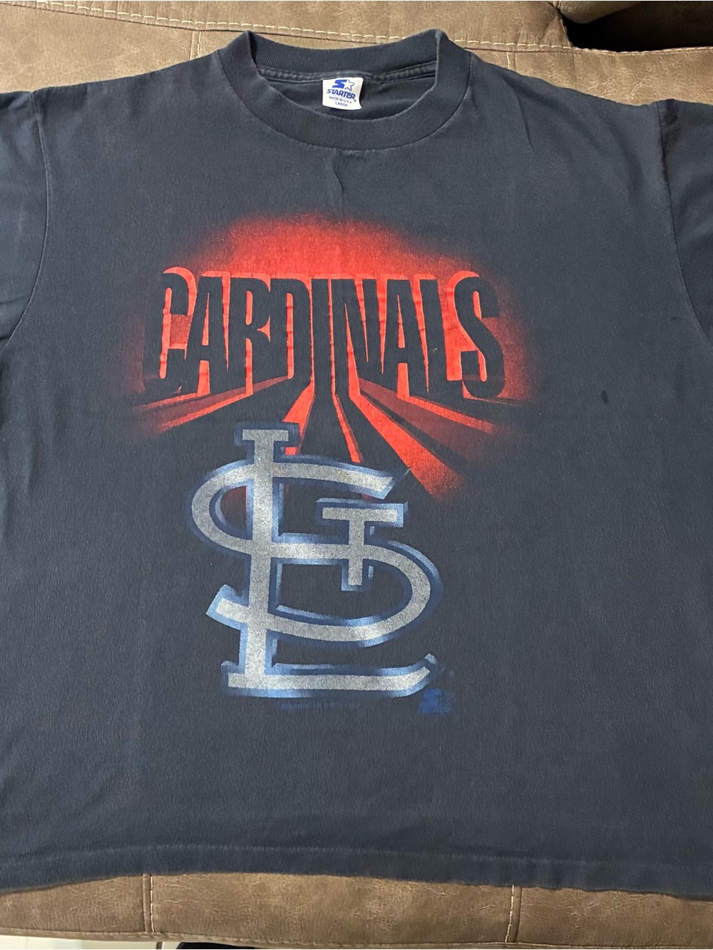 St Louis Cardinals Shirt Size L Black Starter Vintage MLB